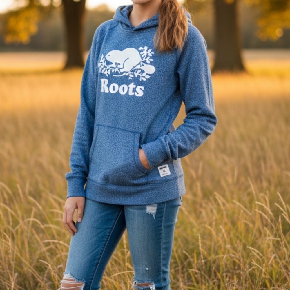 Roots Girls Classic Grey Hoodie
